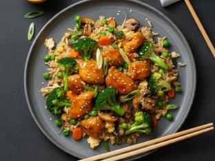 Gluten-Free Orange Chicken and Veggie Fried Rice [Small]