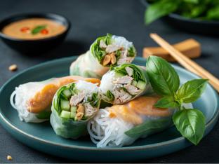Spring Rolls with Chicken and Peanut Sauce [Large]