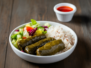 Allergen Free Stuffed Grape Leaves Plate