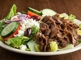 Greek Salad with Beef Shawarma