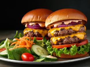 Low and Away Sliders with Salad