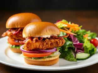 Club Level Sliders with Salad