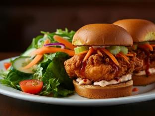 Screwball Sliders with Salad