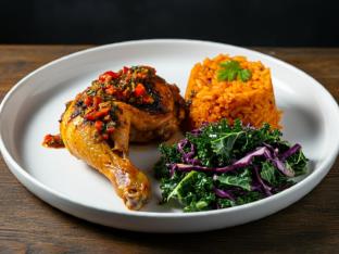 2 Piece Chicken Combo with Broccoli and Spicy Wild Sauce 2 Piece Chicken Combo with Broccoli and Spicy Wild Sauce