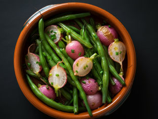 Roasted Radish and Green Beans
