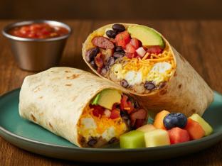 The Chavela Burrito and Fresh Fruit