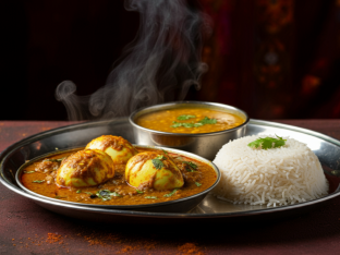 Egg Curry with Dal Tadka and Plain Basmati Rice Egg Curry with Dal Tadka and Plain Basmati Rice