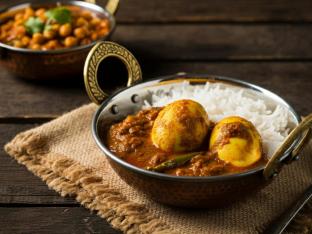 Egg Curry with Chana Masala, and Basmati Rice Egg Curry with Chana Masala, and Basmati Rice