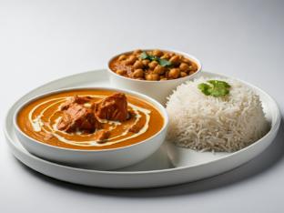 Butter Chicken with Chana Masala and Basmati Rice Butter Chicken with Chana Masala and Basmati Rice