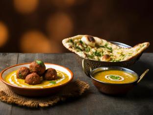 Malai Kofta with Dal Tadka and Garlic Naan Malai Kofta with Dal Tadka and Garlic Naan