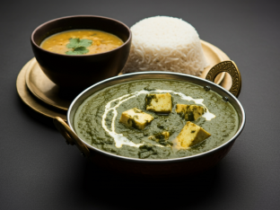 Saag Paneer with Dal Tadka and Plain Basmati Rice Saag Paneer with Dal Tadka and Plain Basmati Rice