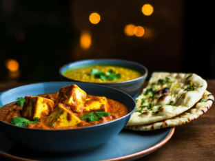 Paneer Tikka Masala with Dal Tadka and Garlic Naan Paneer Tikka Masala with Dal Tadka and Garlic Naan