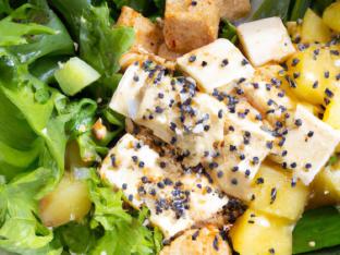 Tofu Aloha Bowl with Mixed Greens