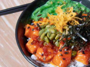 Salmon Volcano Bowl with Rice