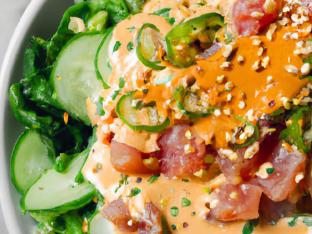 Tuna Crunch Bowl with Mixed Greens
