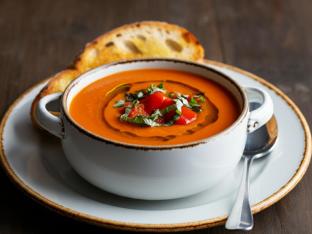 Vegan Tomato and Roasted Red Bell Pepper Soup (No Cheese) Vegan Tomato and Roasted Red Bell Pepper Soup (No Cheese)