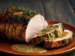Herb-roasted Pork Loin with Pan Gravy
