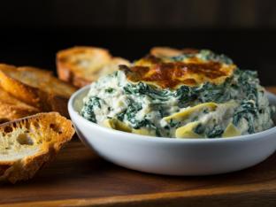 Spinach and Artichoke Dip with Crostini