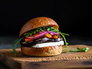 Mini Roasted Bell Pepper and Grilled Eggplant Sandwich Mini Roasted Bell Pepper and Grilled Eggplant Sandwich
