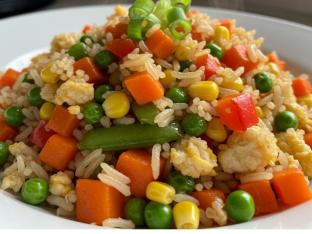 Vegan Bangkok Fried Rice with Mixed Veggies