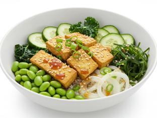 Regular Sweet Shoyu Tofu (v) over Salad Regular Sweet Shoyu Tofu (v) over Salad