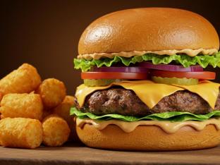 Masala Chicken Burger & Tots Meal [Large]