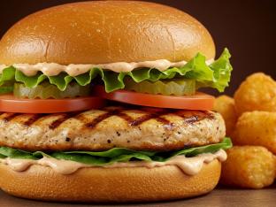 Gluten-Free Grilled Chicken Burger & Tots Meal [Large]
