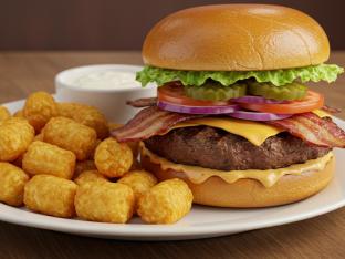 Bacon Hamburger & Tots Boxed Meal [Large]