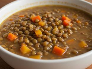 Homemade Lentil Soup Bowl