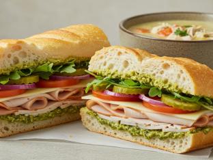 All Natural Turkey Sandwich with Chicken Soup