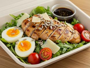 Eggplant Arugula Salad with Chicken Boxed Meal