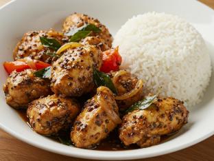 Chicken Chettinad with Rice [Small]