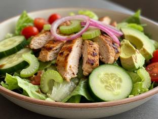 Mediterranean Mix Salad with Chicken (Allergen Free) Mediterranean Mix Salad with Chicken (Allergen Free)