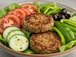 Garden Salad with Veggie Burger Patty Boxed Meal