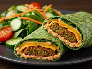 Veggie Burger Wrap Boxed Meal