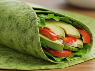 Vegan Tomato Avocado Spinach Tortilla Wrap
