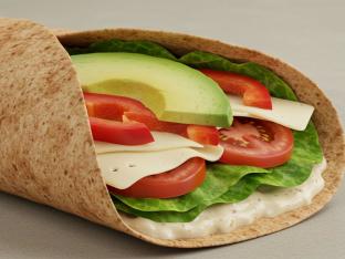 Tomato Avocado Wheat Tortilla Wrap