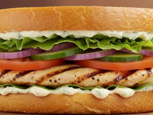 Lemon Garlic Chicken Flat Bread Sandwich