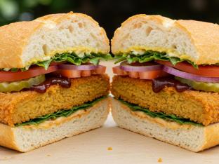Vegan Fried Chick Veggie Sandwich