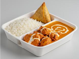 Chicken Tikka Masala | White Basmati Rice | Samosa Chicken Tikka Masala | White Basmati Rice | Samosa