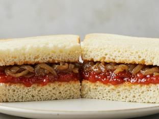 Caramelized Onion With Tomato Jam Tea Sandwich Caramelized Onion With Tomato Jam Tea Sandwich