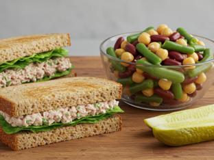 Tuna Salad Sandwich 3-bean Salad and a Pickle Spear Tuna Salad Sandwich 3-bean Salad and a Pickle Spear