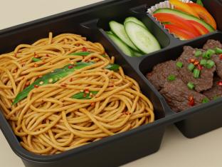 Cold - Sichuan Cold Noodles, Spicy Beef Combo, Seasonal Vegetables Cold - Sichuan Cold Noodles, Spicy Beef Combo, Seasonal Vegetables