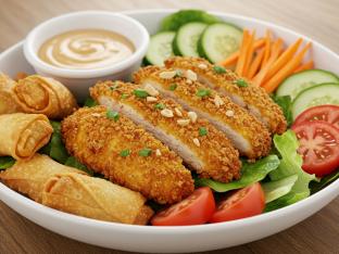 Crispy Chicken Salad With Peanut Dressing Crispy Chicken Salad With Peanut Dressing