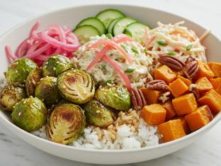 Vegetarian Brussels Sprouts Rice Bowl Vegetarian Brussels Sprouts Rice Bowl