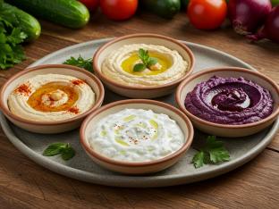 Hummus & spread trio Hummus & spread trio