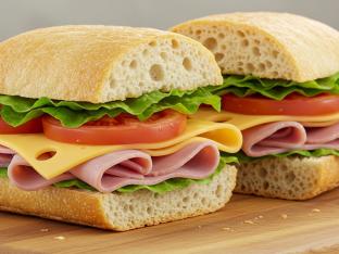 Ham and American Cheese on Ciabatta