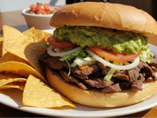 Carne Asada Torta with Guacamole