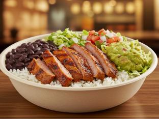 Al Pastor Bowl with Black Beans and Guacamole