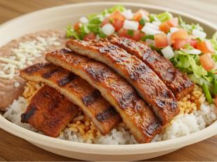 Al Pastor Bowl with Refried Beans